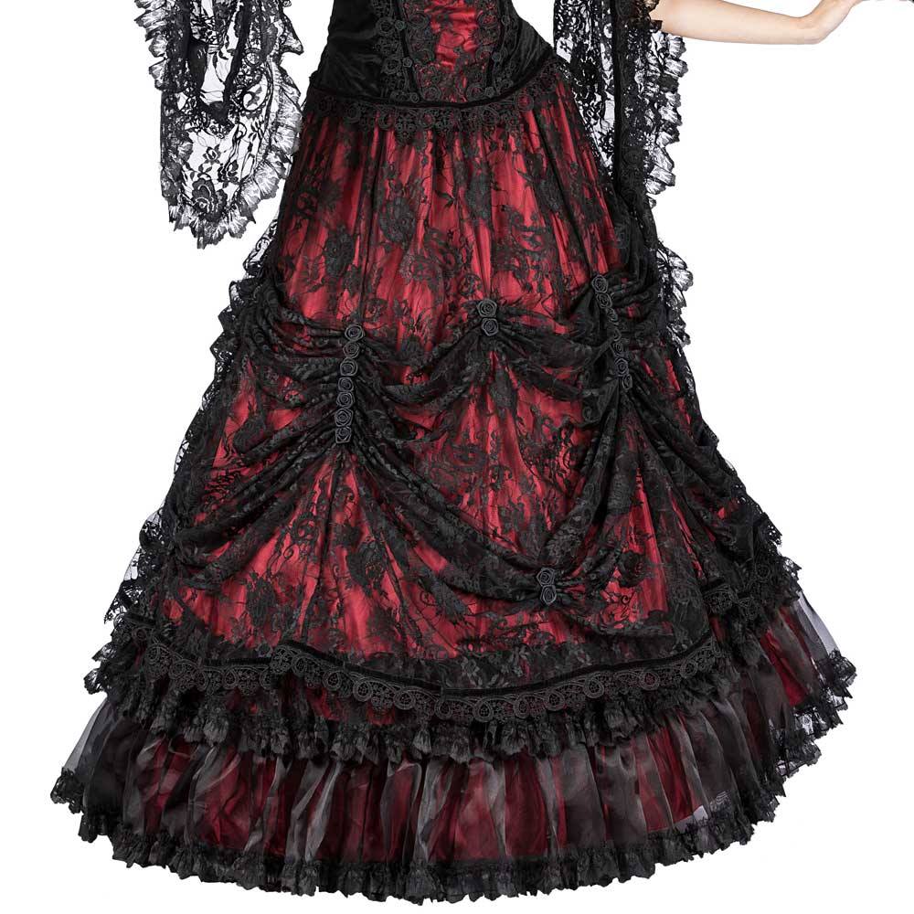 Sinister - 1043 Long skirt - Burgundy/Black Product image